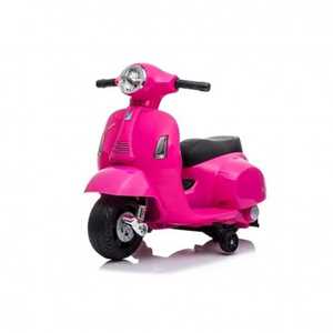 Giocattolo Moto Elettrica Per Bambini Mini Vespa Gts Piaggio Rosa 6V Con Suoni H1B Baby Car