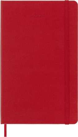 Cartoleria Agenda Moleskine giornaliera 2024, 12 mesi, Large, copertina rigida, Rosso scarlatto - 13 x 21 cm Moleskine